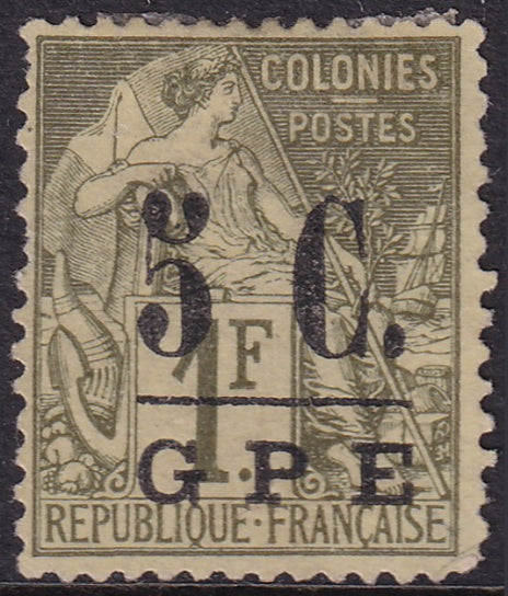 Guadeloupe 1891 Sc 11 MNG(*) some damaged perfs