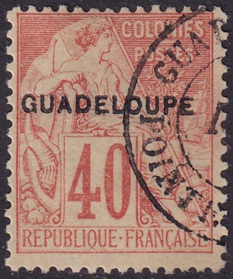 Guadeloupe 1891 Sc 24 used Pointe-a-Pitre cancel