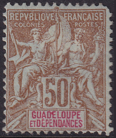 Guadeloupe 1900 Sc 42 MH* partial gum