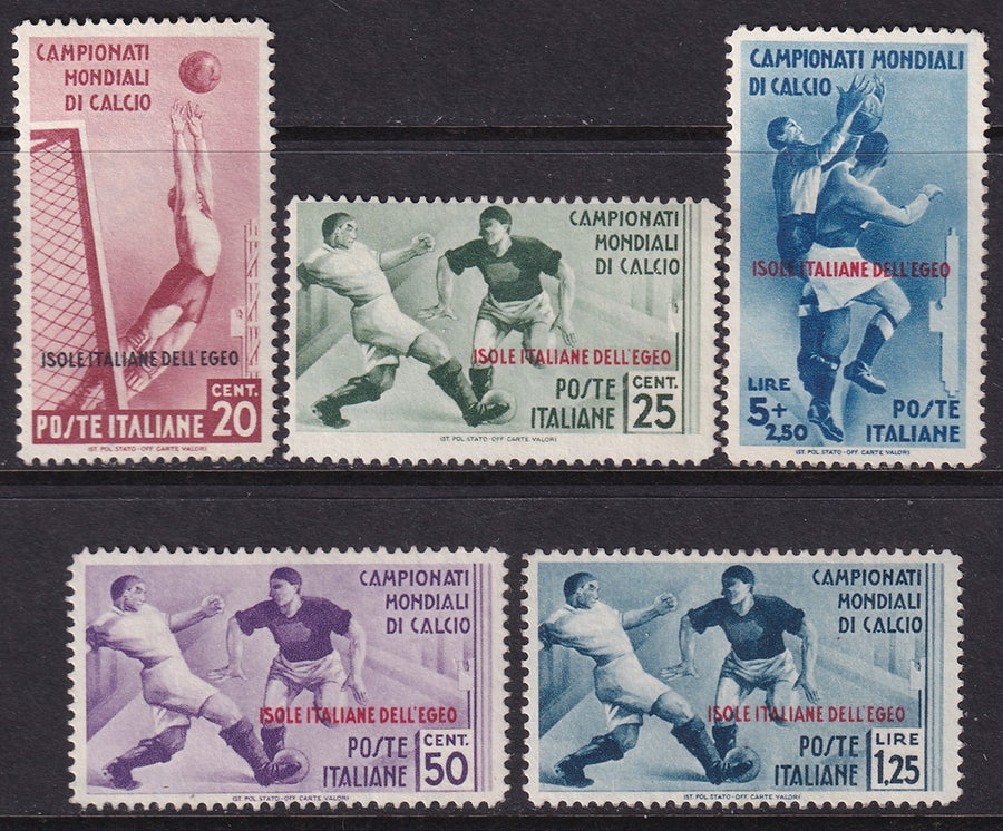 Italy Aegean 1934 Sc 31-5 set MNG(*) major paper adhesion on backs