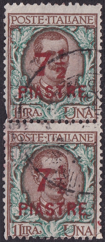 Italian Offices Turkey 1922 Sc 52 pair used some left side damage