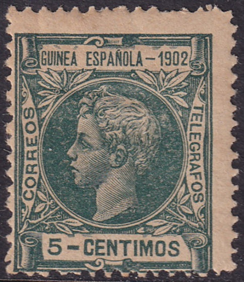 Spanish Guinea 1902 Sc 1 MH* toning