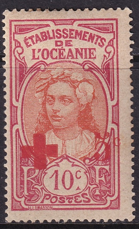 French Polynesia 1915 Sc B2 MH*