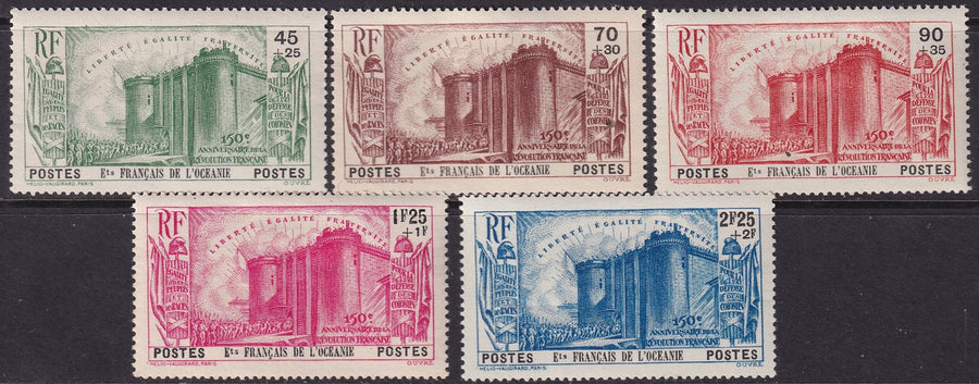 French Polynesia 1939 Sc B6-10 set MH*