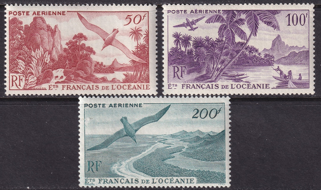 French Polynesia 1948 Sc C17-9 air post set MLH*