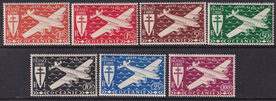 French Polynesia 1942 Sc C3-9 air post set MLH*