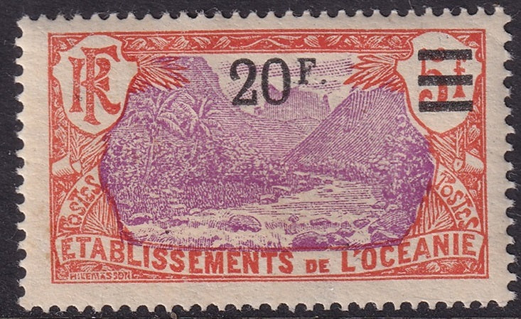 French Polynesia 1927 Sc 69 MH* toned gum