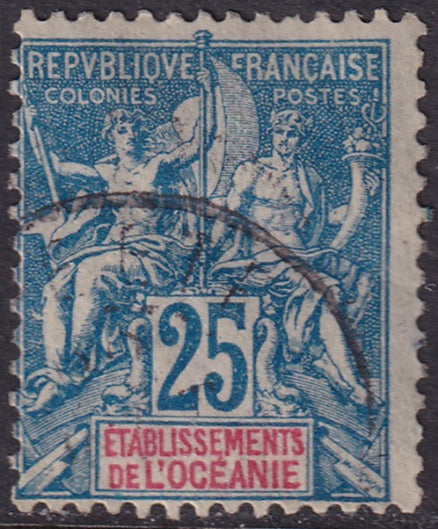 French Polynesia 1892 Sc 12 used gum remaining