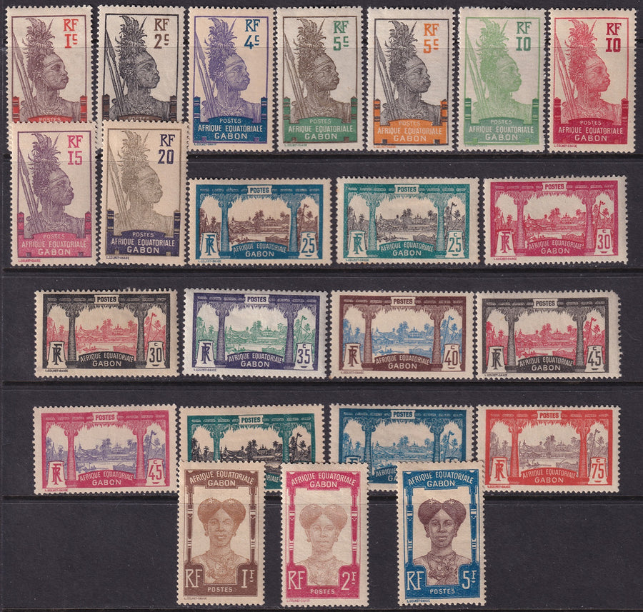 Gabon 1910 Sc 49-71 complete set MH*