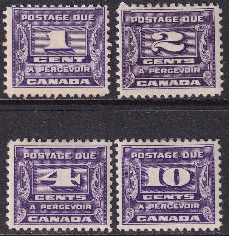 Canada 1933 Sc J11-4 postage due set MH* some disturbed gum