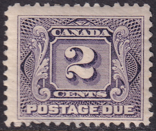 Canada 1906 Sc J2 postage due MH* thin along bottom margin