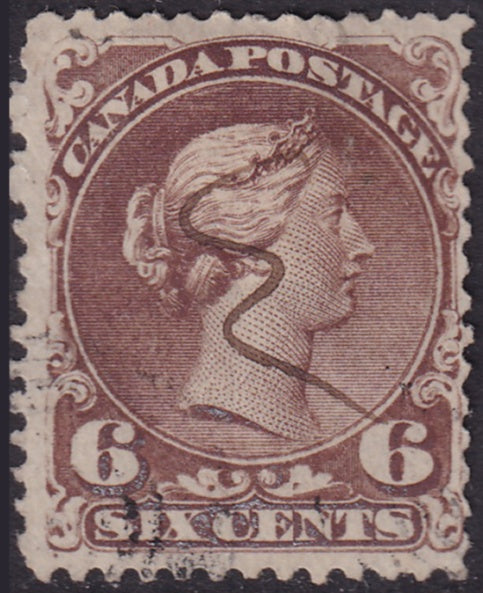 Canada 1868 Sc 27 used pen cancel