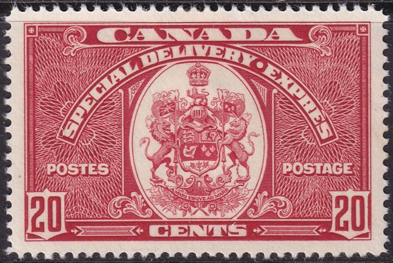 Canada 1938 Sc E8 special delivery MH* heavy hinge/paper adhesion