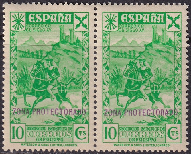 Spanish Morocco 1938 beneficencia Ed 8 pair MNH**