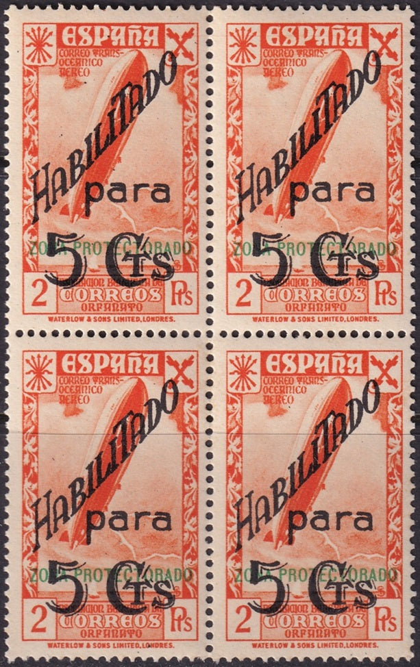 Spanish Morocco 1941 beneficencia Ed 21 block MNH**