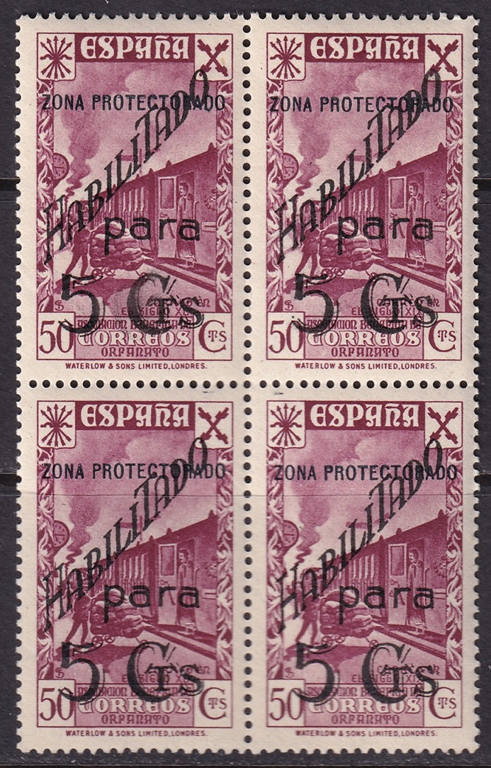 Spanish Morocco 1941 beneficencia Ed 19 block MNH**