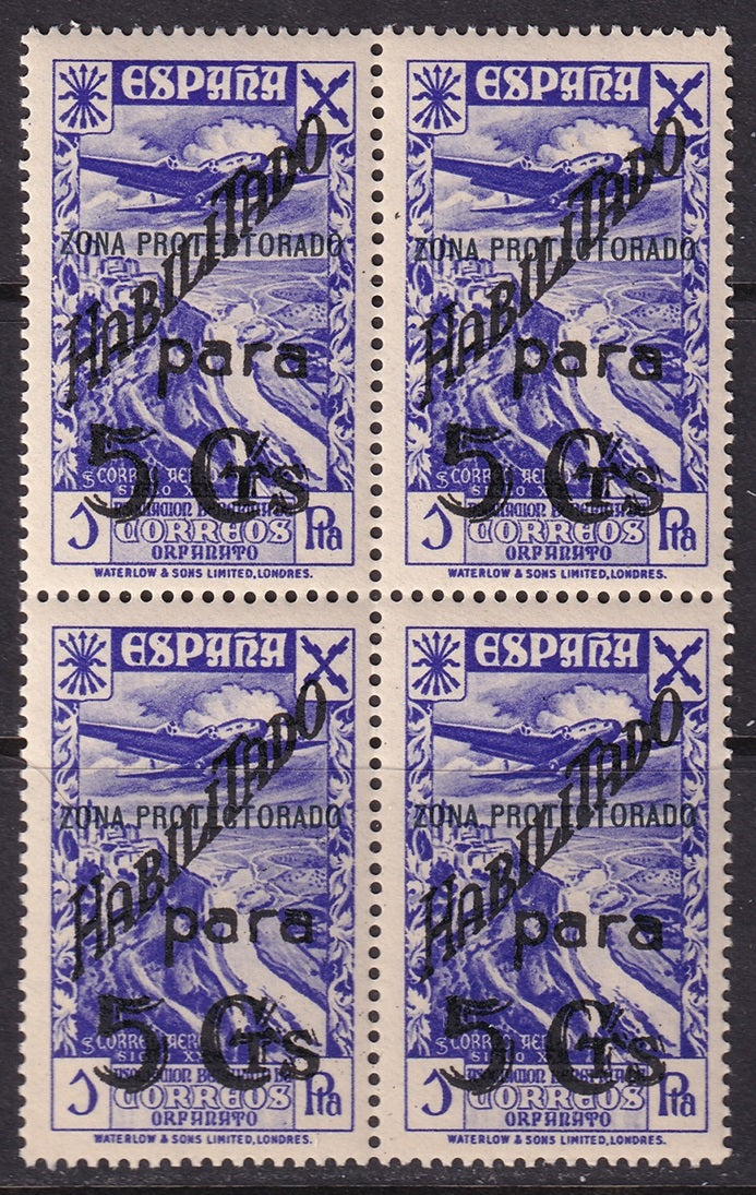 Spanish Morocco 1941 beneficencia Ed 20 block MNH**