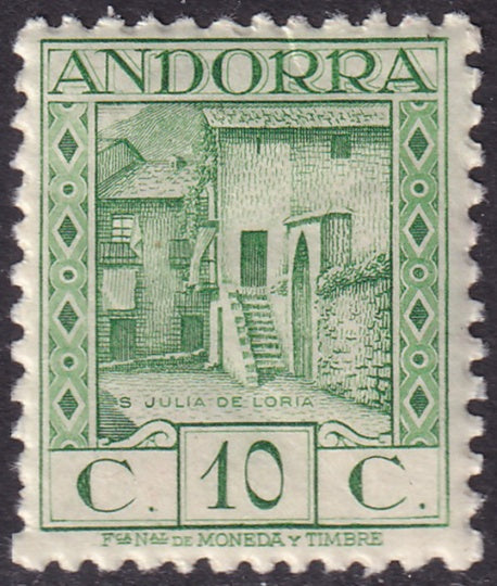 Andorra Spanish 1931 Sc 15a MNH** light diagonal crease