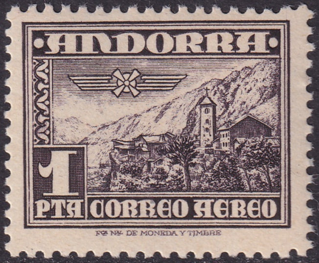 Andorra Spanish 1951 Sc C1 air post MNH**