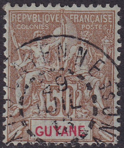 French Guiana 1900 Sc 47 used Cayenne cancel