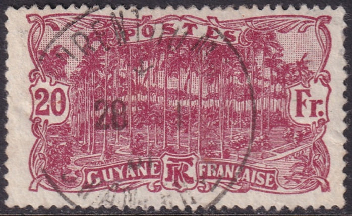 French Guiana 1924 Sc 86 used some gum remaining