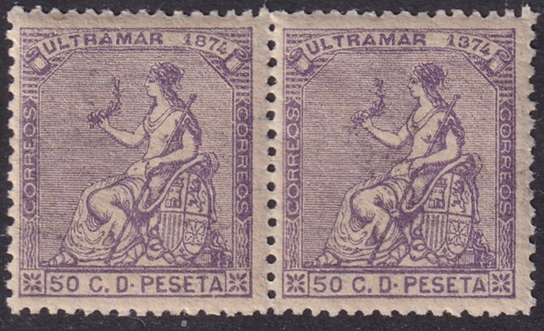 Cuba 1874 Sc 60b pair MNH** with "1374" variety