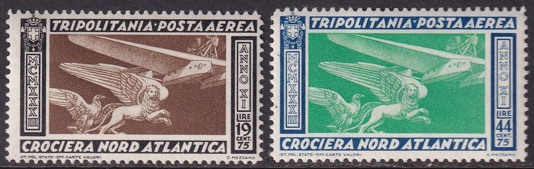 Tripolitania 1933 Sc C27-8 air post set MH*