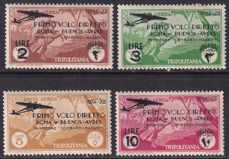 Tripolitania 1934 Sc C29-32 air post set MH* large crease