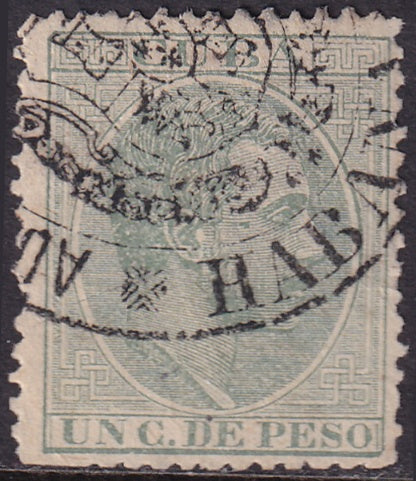 Spanish Antilles 1888 Sc 121 used revenue cancel type III