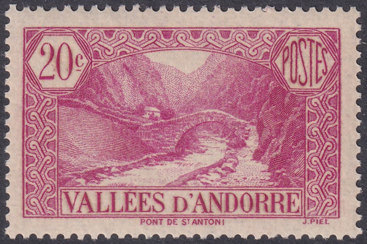 Andorra French 1932 Sc 29 MNH**