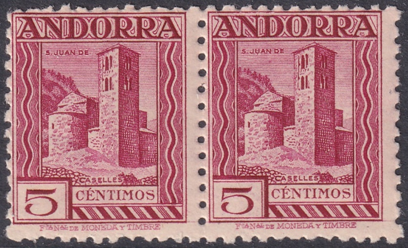 Andorra Spanish 1931 Sc 14a pair MNH** perf 11.5