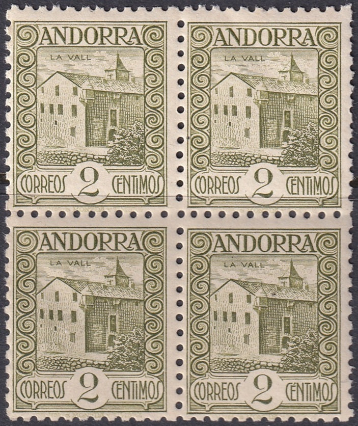 Andorra Spanish 1931 Sc 13a block MNH** some light creases perf 11.5