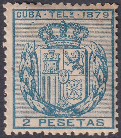 Spanish Antilles 1879 telégrafo Ed 47 telegraph MNH**