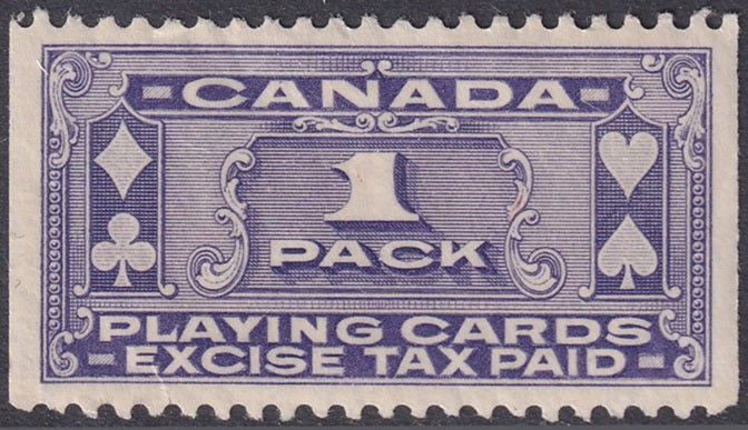 Canada 1909 FPC1 revenue playing card tax MLH* corner crease