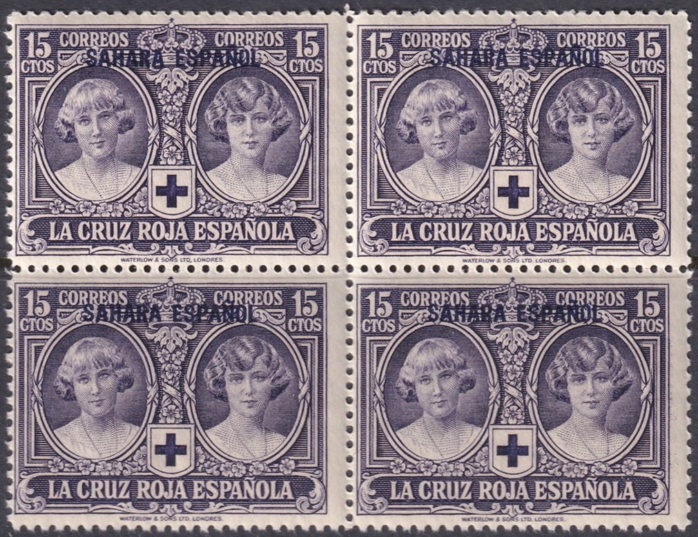 Spanish Sahara 1926 Sc B3 block MNH**