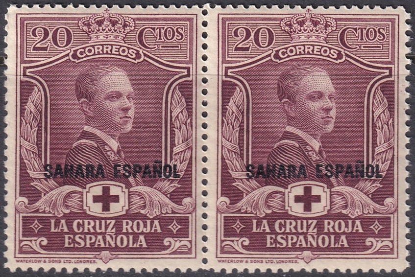 Spanish Sahara 1926 Sc B4 pair MNH**