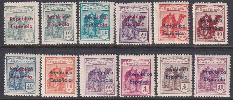 Spanish Sahara 1932 Sc 24-35 set MNH** horizontal overprint variety