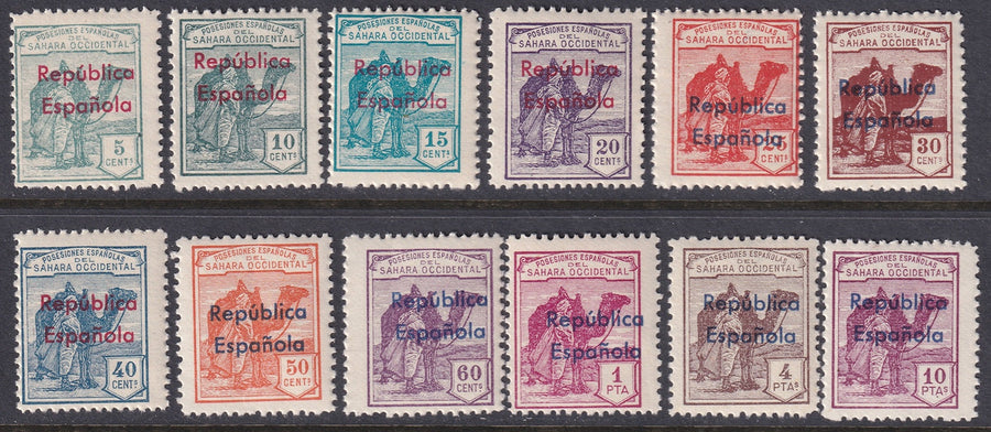 Spanish Sahara 1932 Sc 24-35 set MNH** horizontal overprint variety