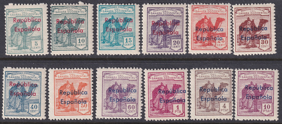 Spanish Sahara 1932 Sc 24-35 set MNH** horizontal overprint variety