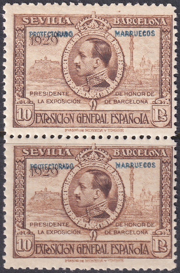 Spanish Morocco 1929 Sc 120 pair MNH**