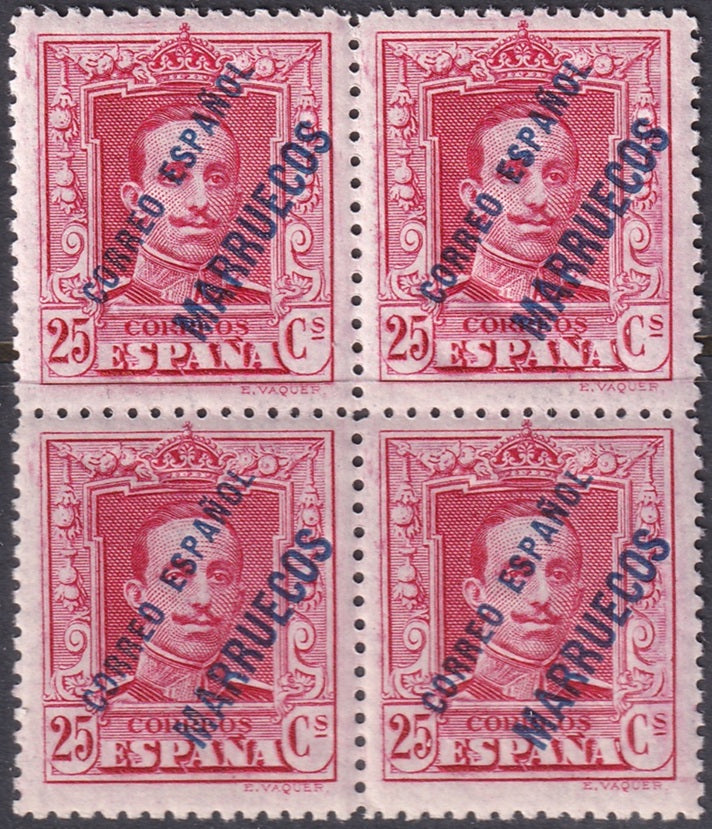 Spanish Morocco 1929 Ed 55 UPU congress specimen (muestra) block MNH**
