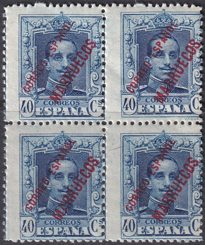 Spanish Morocco 1929 Ed 57 UPU congress specimen (muestra) block MNH** light creases