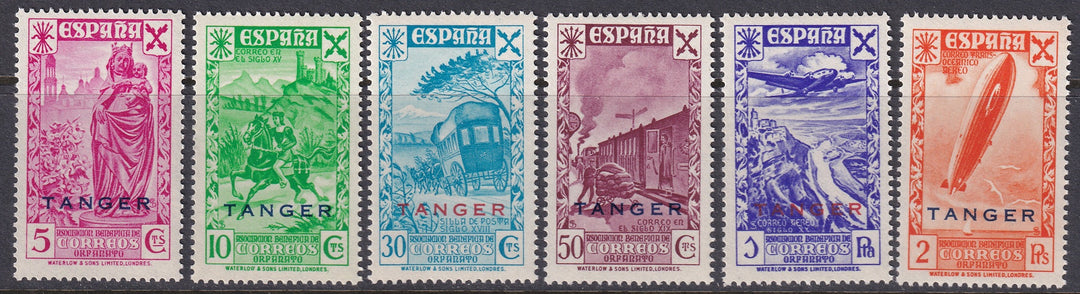 Spanish Tangier 1943 beneficencia Ed 17-22 set MNH**