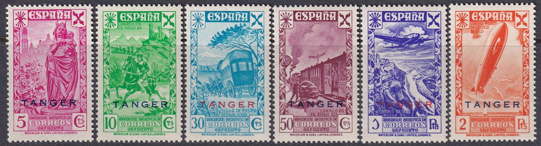 Spanish Tangier 1943 beneficencia Ed 17-22 set MNH**