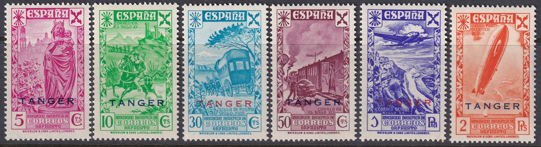 Spanish Tangier 1943 beneficencia Ed 17-22 set MNH**