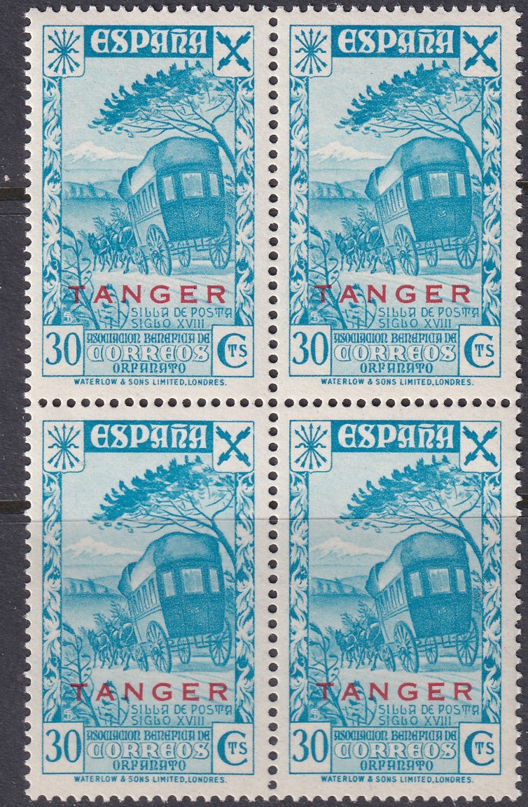 Spanish Tangier 1943 beneficencia Ed 19 block MNH**