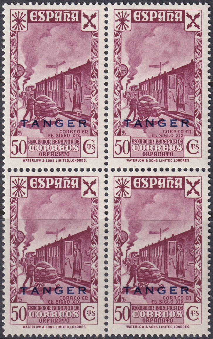 Spanish Tangier 1943 beneficencia Ed 20 block MNH**