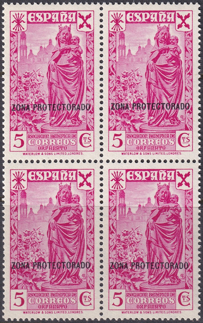 Spanish Morocco 1938 beneficencia Ed 7 block MNH**