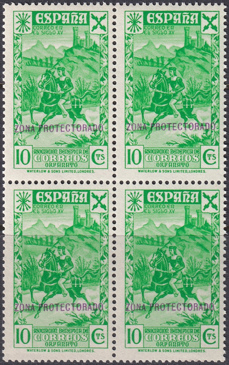 Spanish Morocco 1938 beneficencia Ed 8 block MNH**