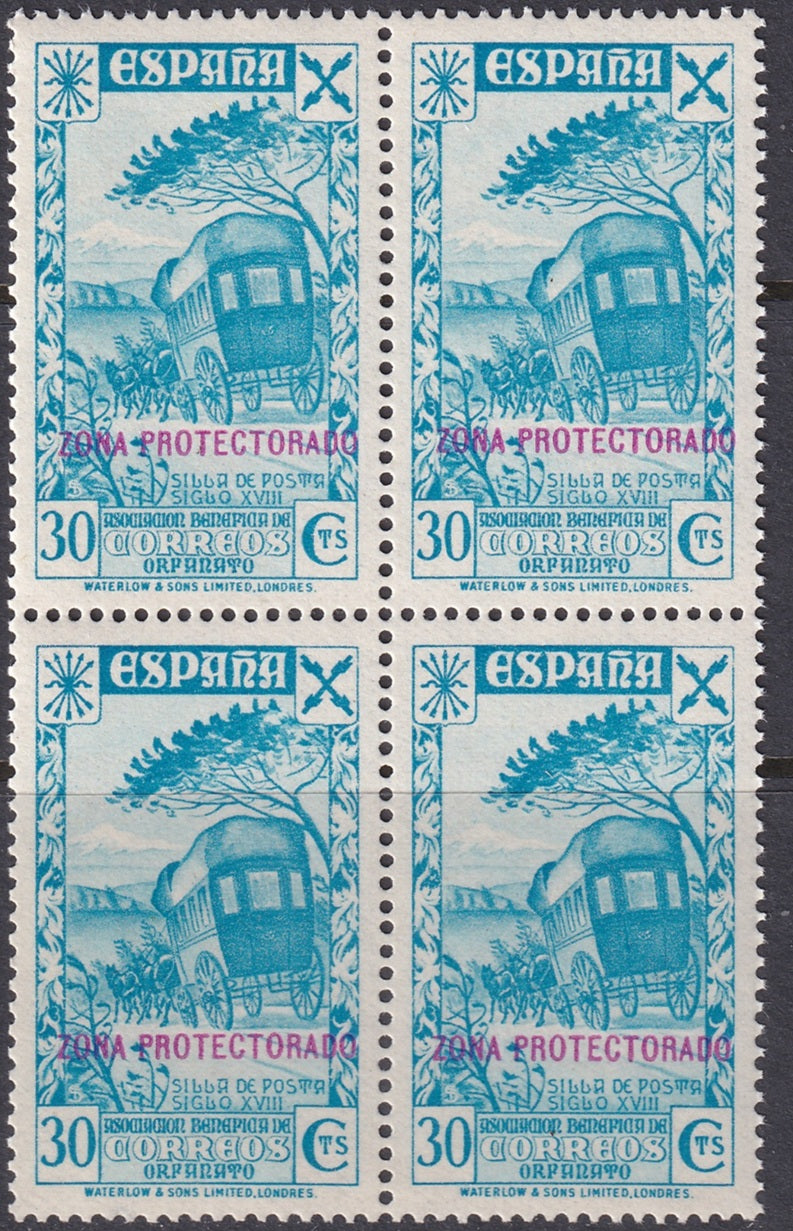 Spanish Morocco 1938 beneficencia Ed 9 block MNH**